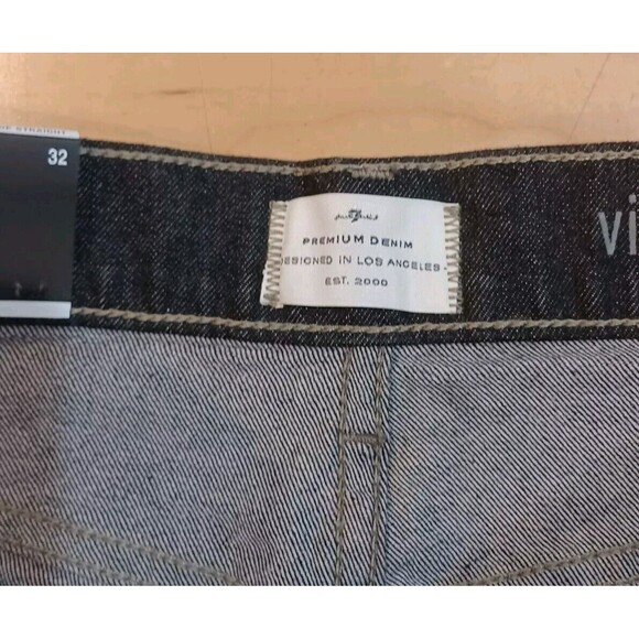 NWT 7 FOR ALL MANKIND Mens Off Black Vintage Button Fly Straight Leg Jeans 32x32 - Picture 6 of 12